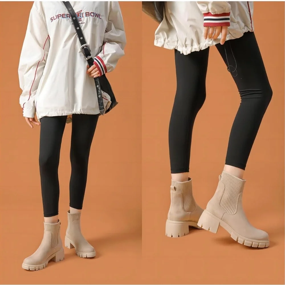 Women's Chelsea Boots - Ankle Boots Elastic Chunky Platform ❣️Sz10… BRAND NEW